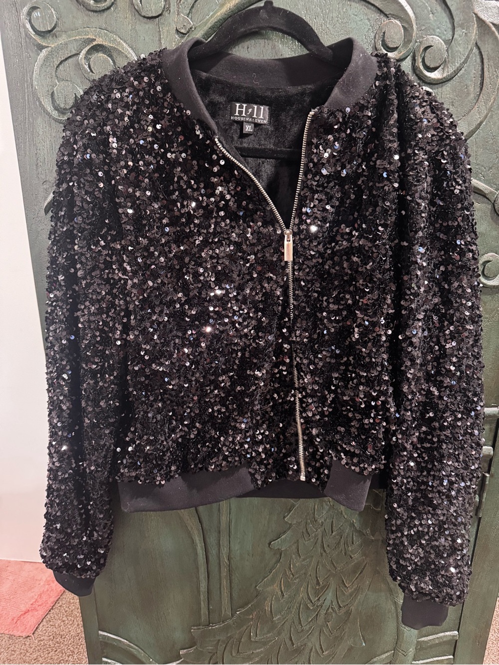 House of 11 Black Sequin Bomber Jacket - with matching pant’s.